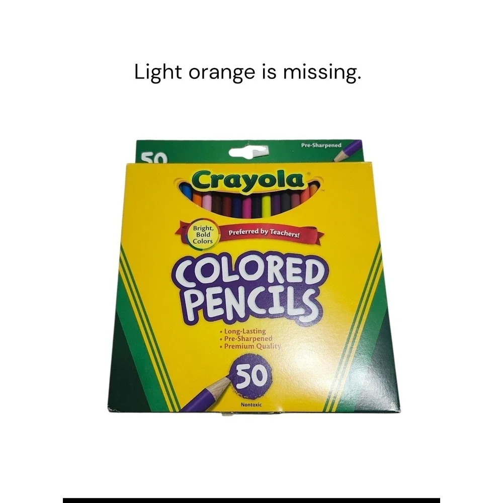 Crayola 50 Colored Pencils Pre-Sharpened‎ 2017 Eco-Evolution 68-4050 49 Count